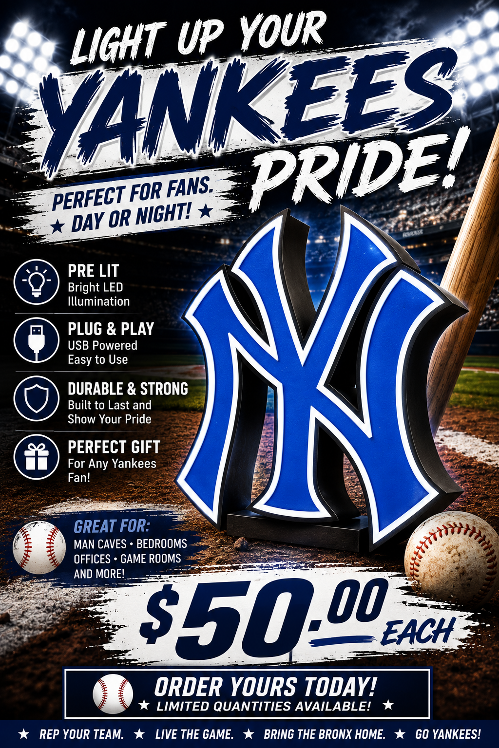 New York Yankees Light box