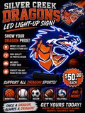 Silver Creek Dragons Lit up box!